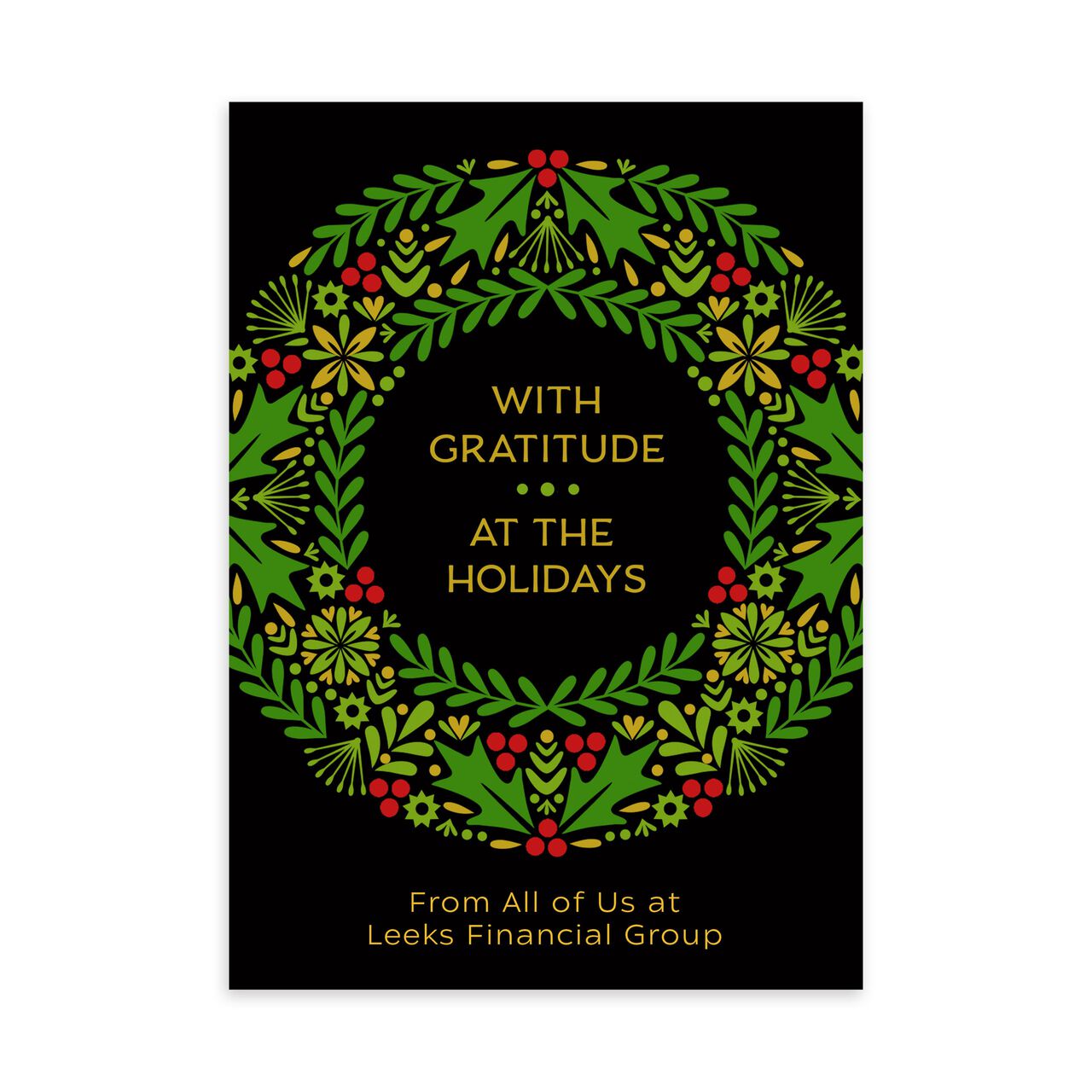 Gratitude Wreath Customizable Holiday Card image number 0