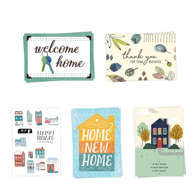 Keys & Houses Assorted Realtor Home Cards 10 Pack