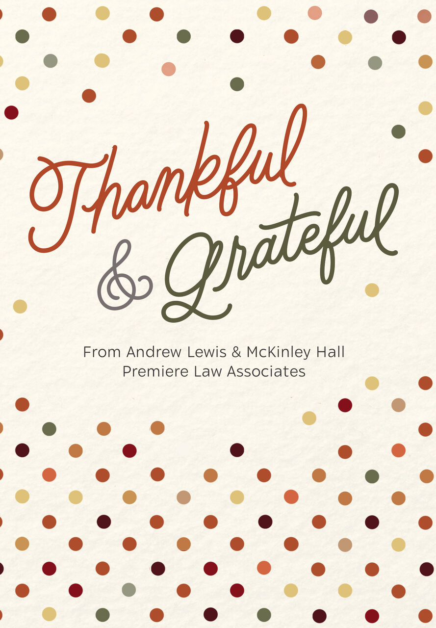 Thankful and Grateful Customizable Thanksgiving Card