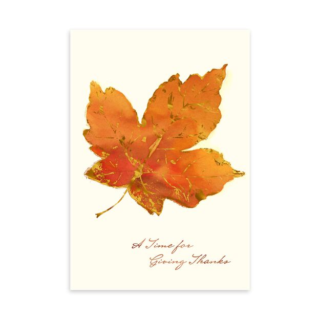 Orange Leaf, Giving Thanks Thanksgiving Card