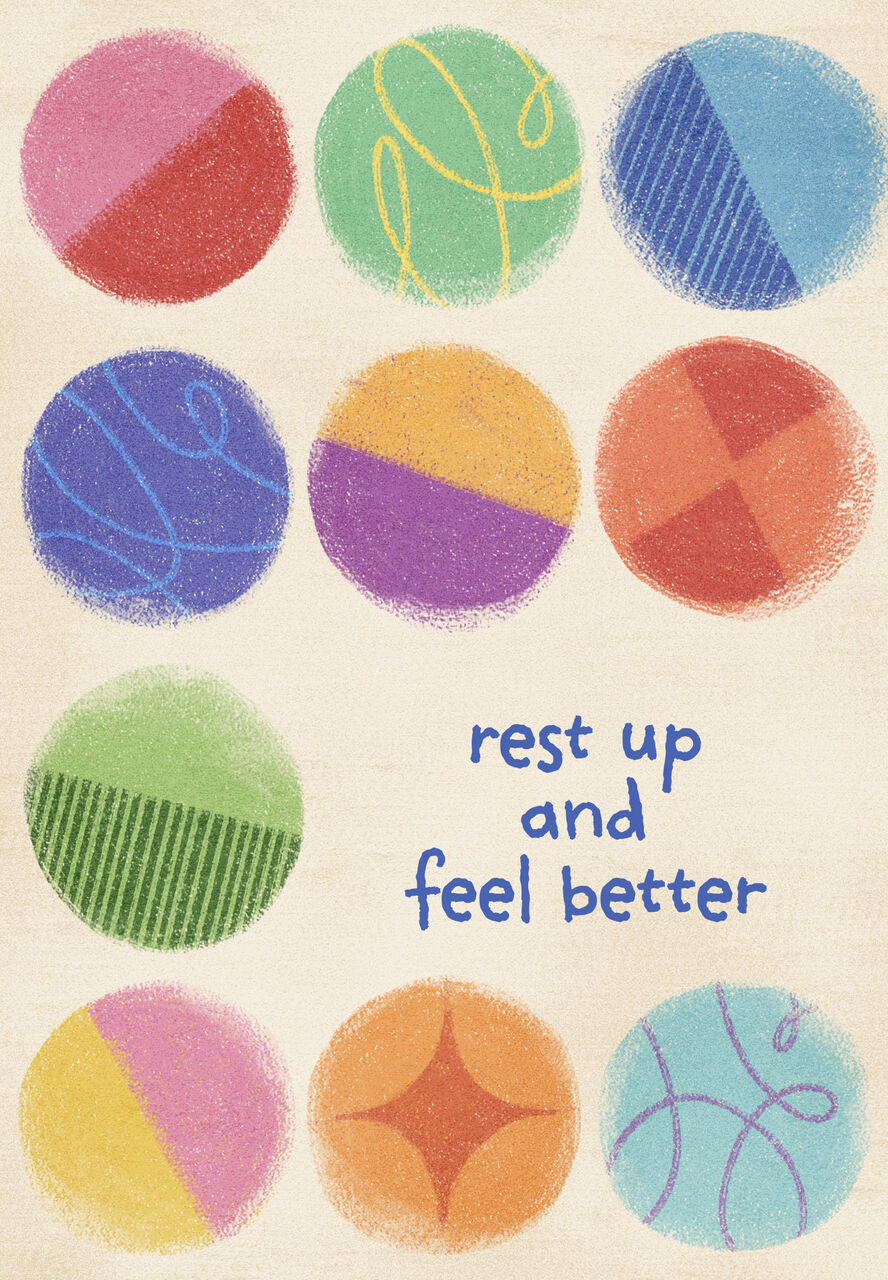 Colorful Textured Circles Get Well Card
