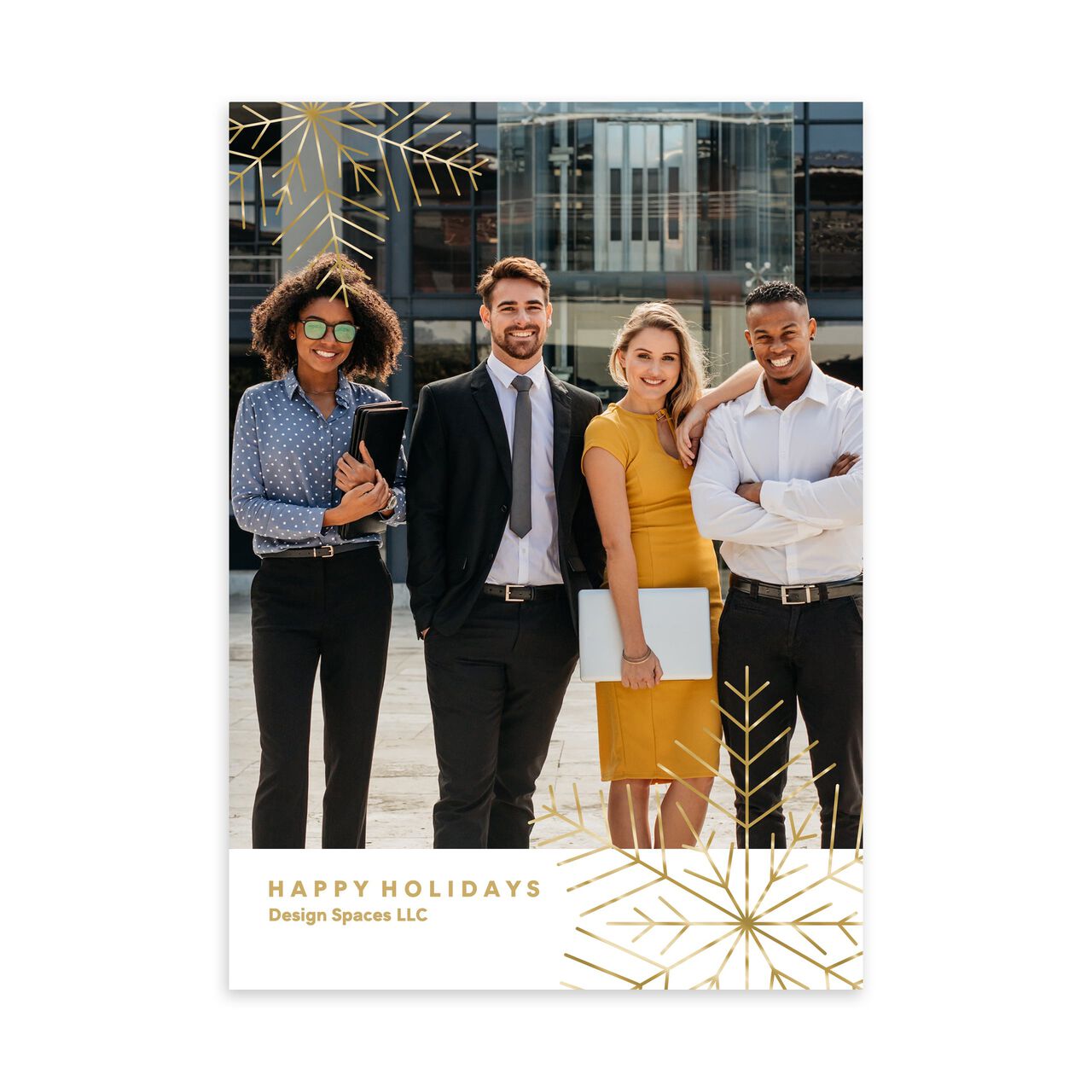 Modern Snowflakes Holiday Photo Card image number 0