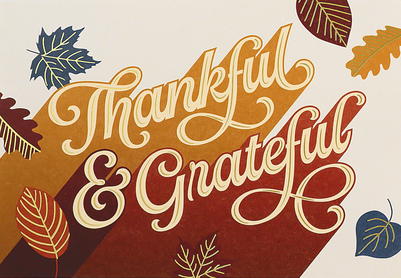Thankful & Grateful Thanksgiving Card