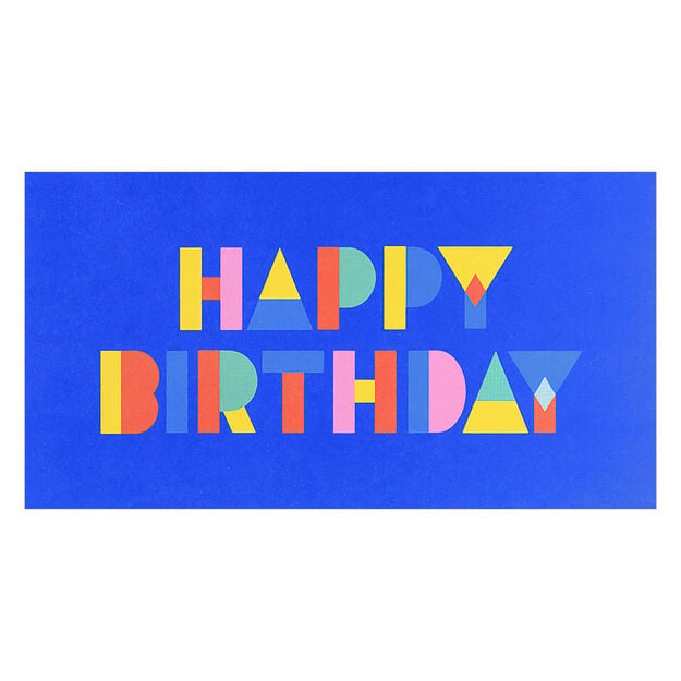 Color Block Letters Birthday Card