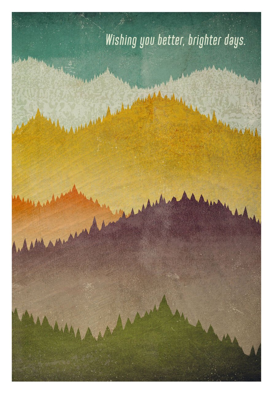 Colorful Mountains Thinking of You Card