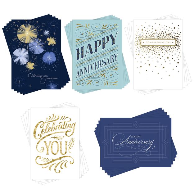 Anniversary, Retirement, Congrats Assorted Greeting Cards 25 Pack