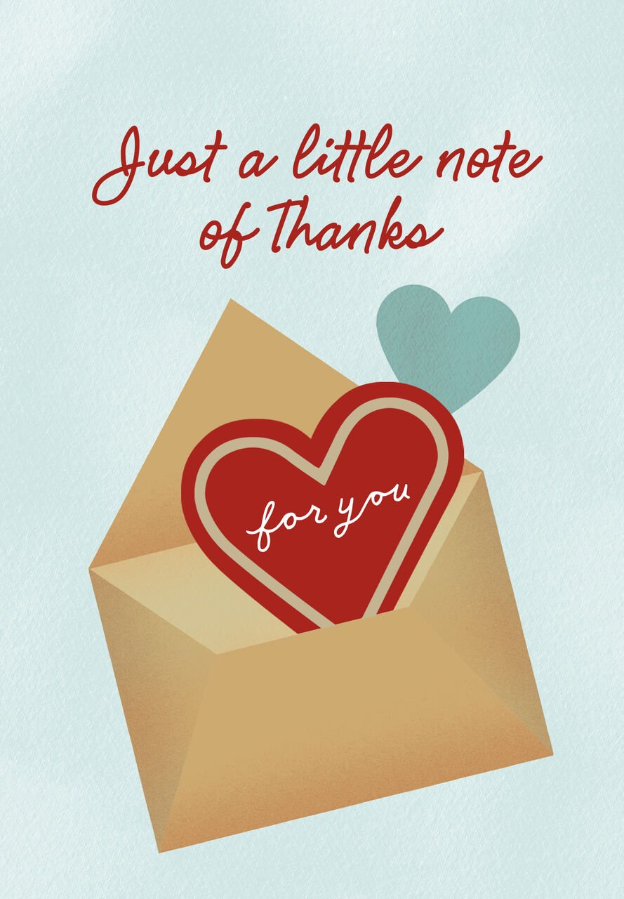 Note of Thanks Valentine's Day Card