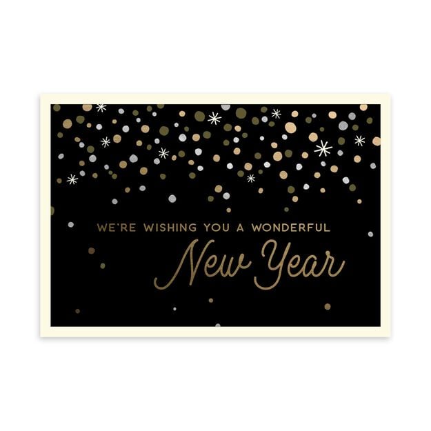 Gold & Glamour From Us Happy New Year Card