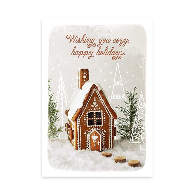 Gingerbread Home Happy Holidays Card