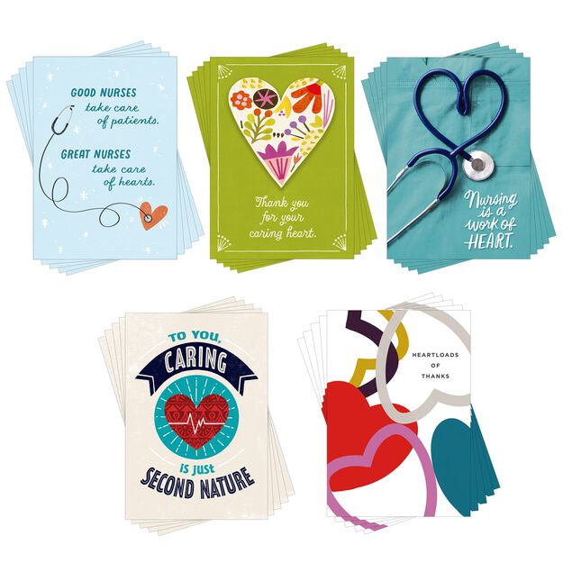 Hallmark Business 25 Pack Bulk Nurses Day & Appreciation Assorted Cards (Heart of Healthcare)