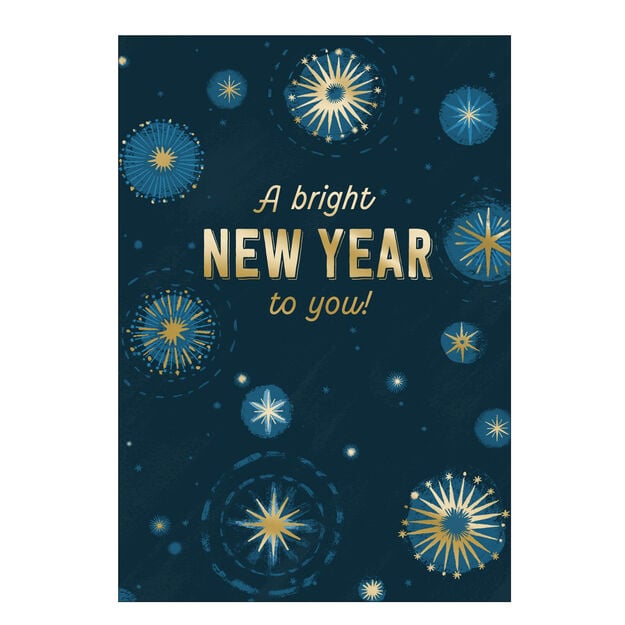 Golden Bursts New Year Card
