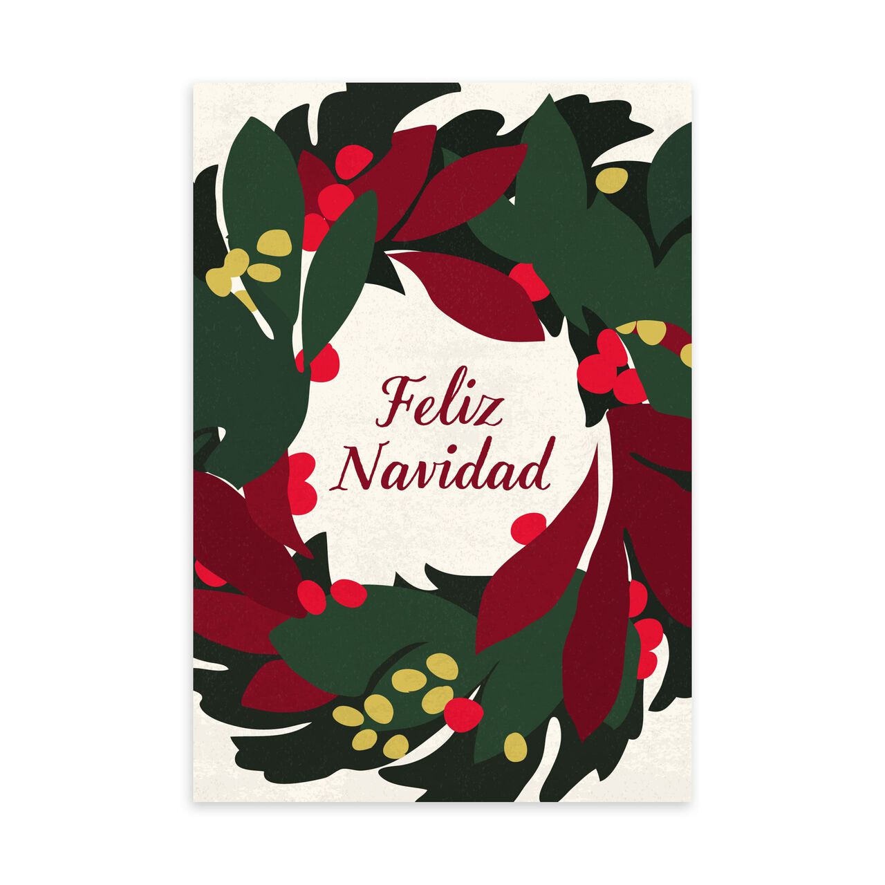 Feliz Navidad Wreath Spanish Christmas Card image number 0