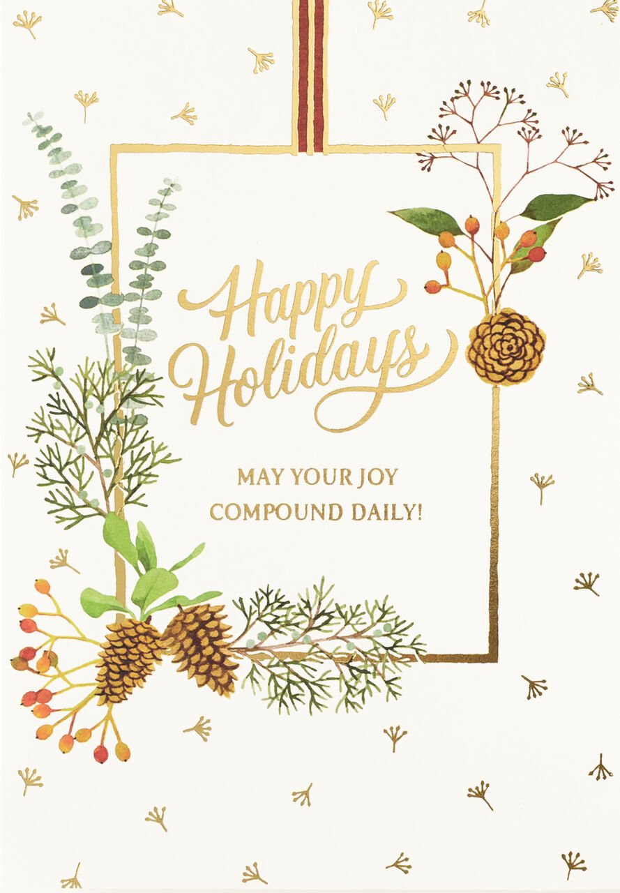 Joy Compounding Daily Winter Botanicals Holiday Card