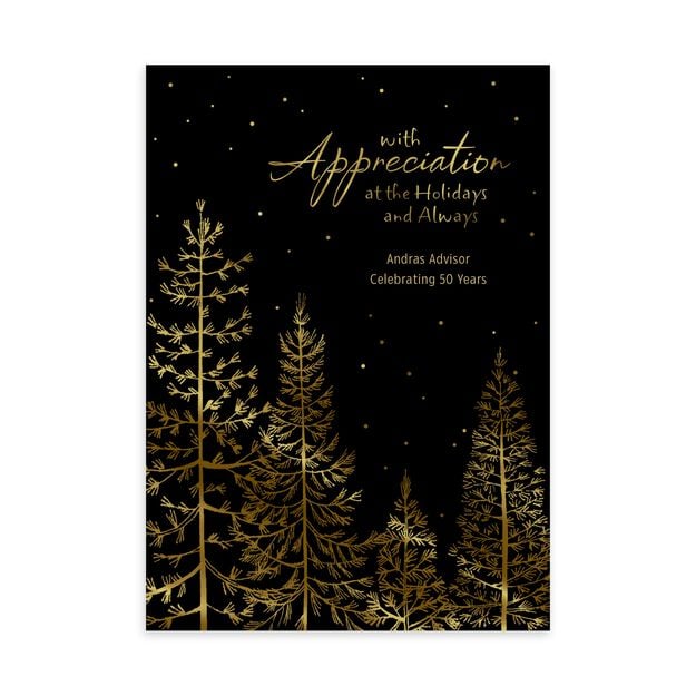 Glistening Pine Forest Customizable Holiday Card