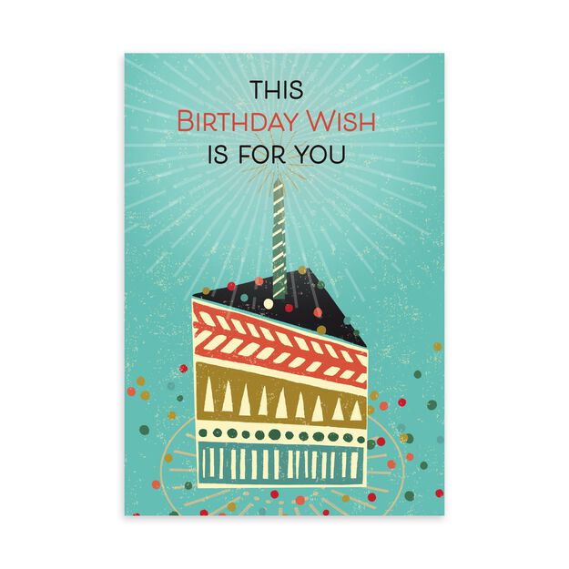 Radiant Slice of Cake Birthday Card