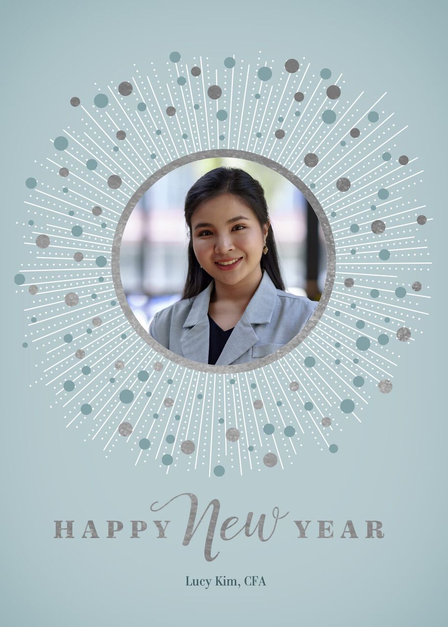 Elegant Shining Happy New Year Photo Card