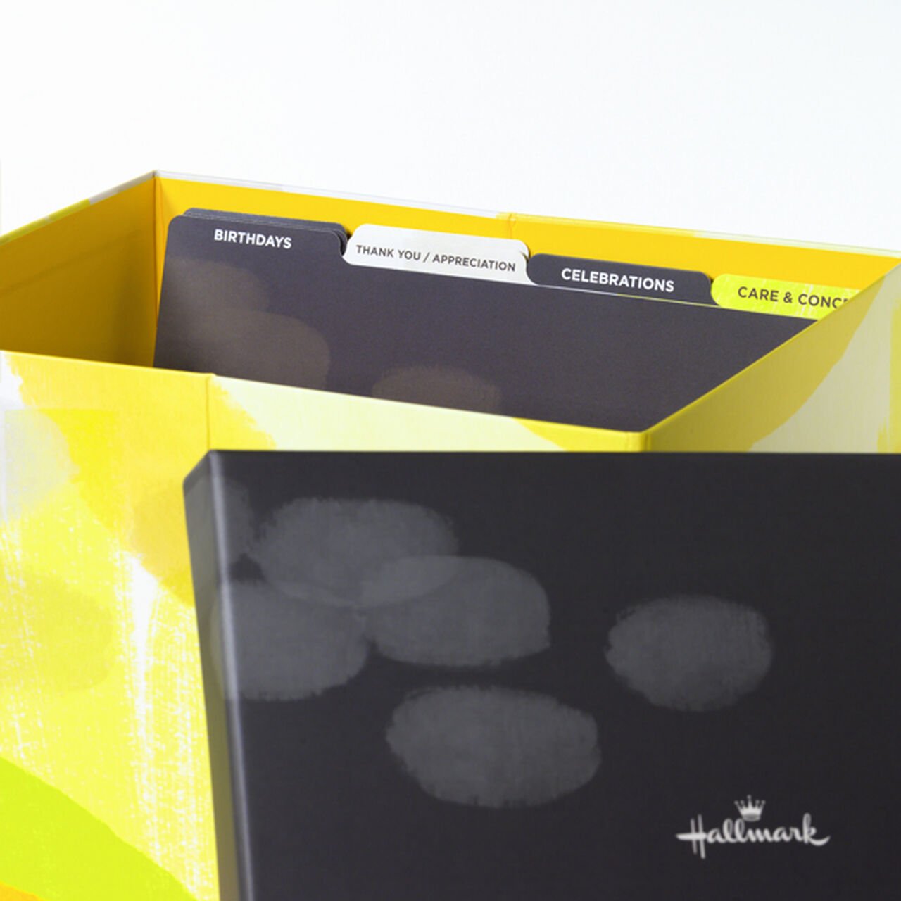 Yellow & Charcoal Card Organizer Box image number 2
