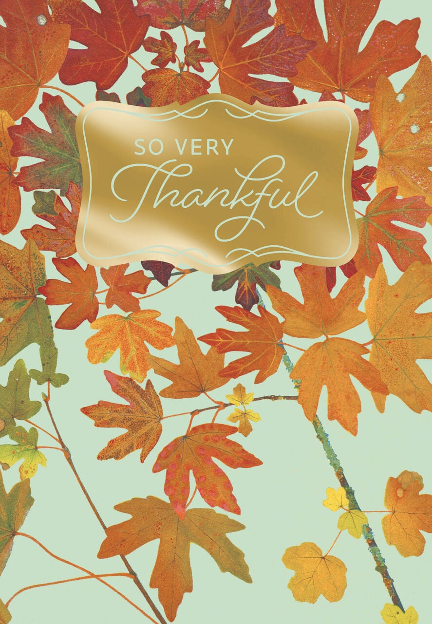 Orange Leaves Thanksgiving Card