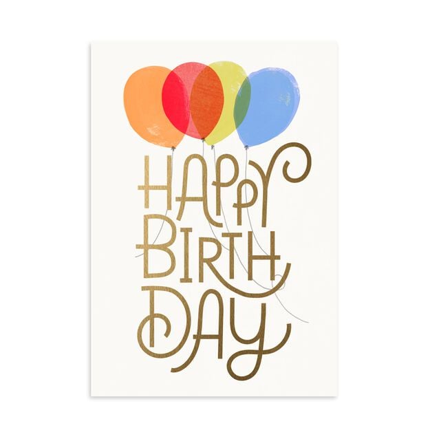 Classy Balloons & Wish Happy Birthday Card