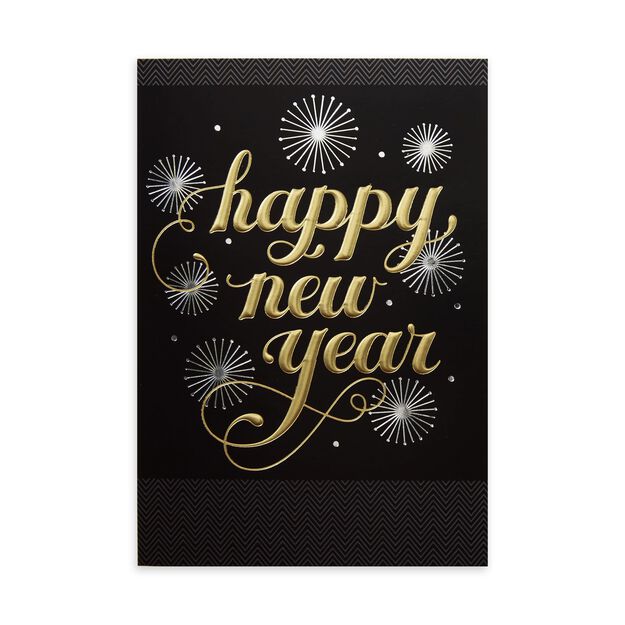 Festive Gold & Black Premium New Year Card