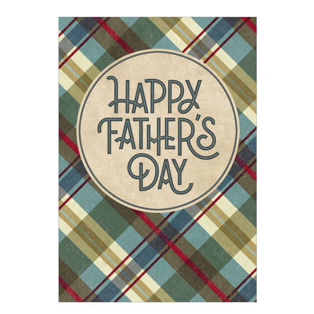 Olive Plaid Father's Day Card