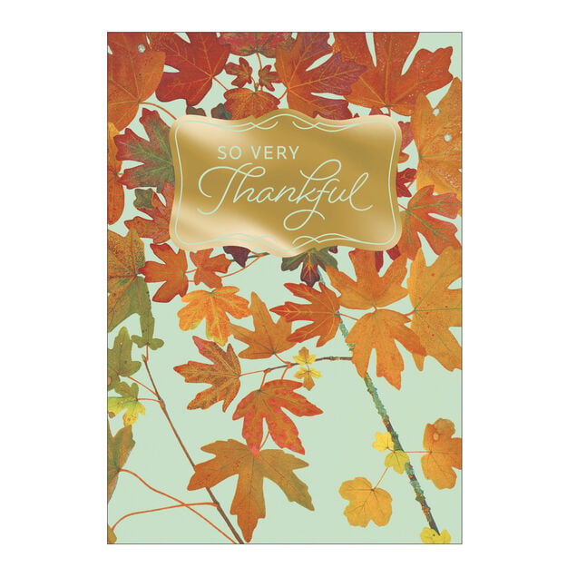 Orange Leaves Thanksgiving Card