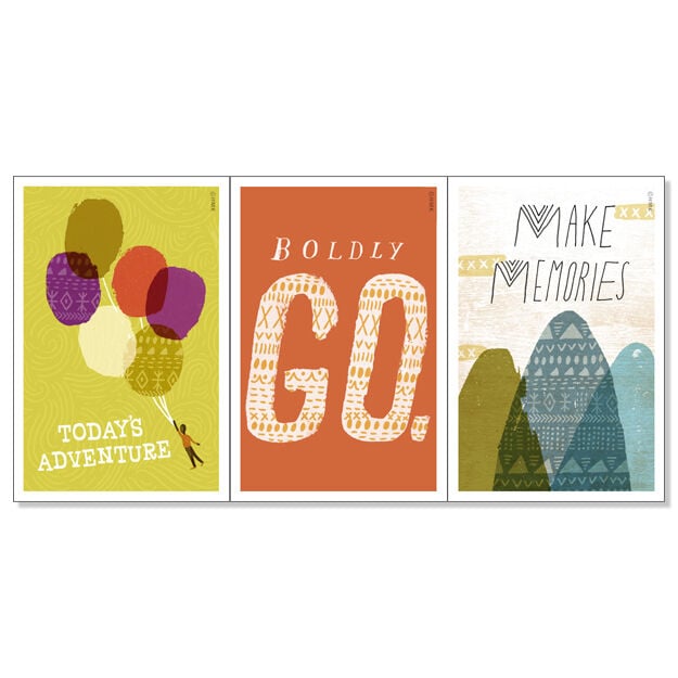 Adventures Assorted Inspirational Set of 3 Fridge Magnets 5 Pack