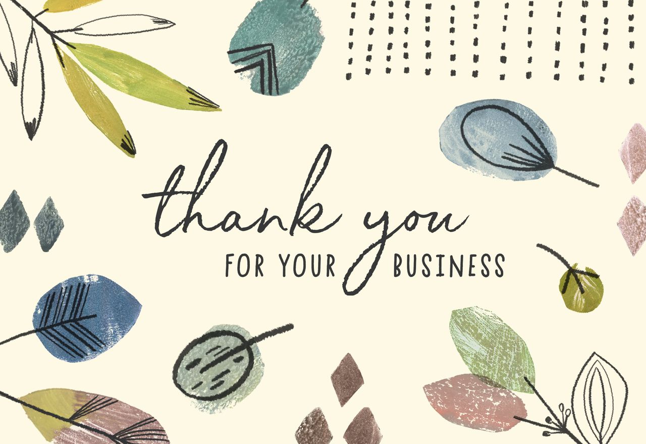 Illustrated Botanicals Thanks for Business Card