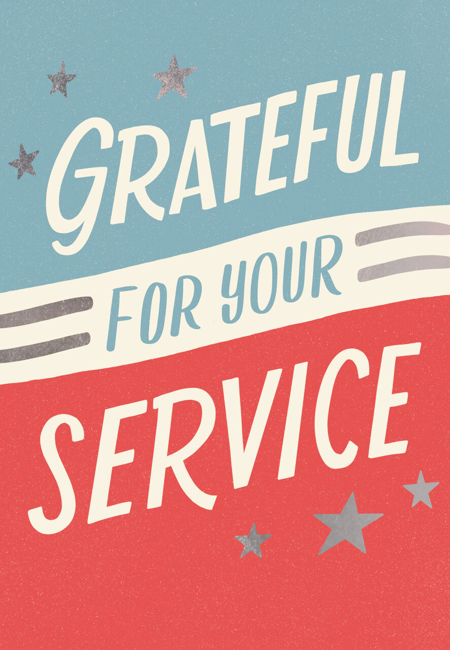 Grateful for Service Military Appreciation Card