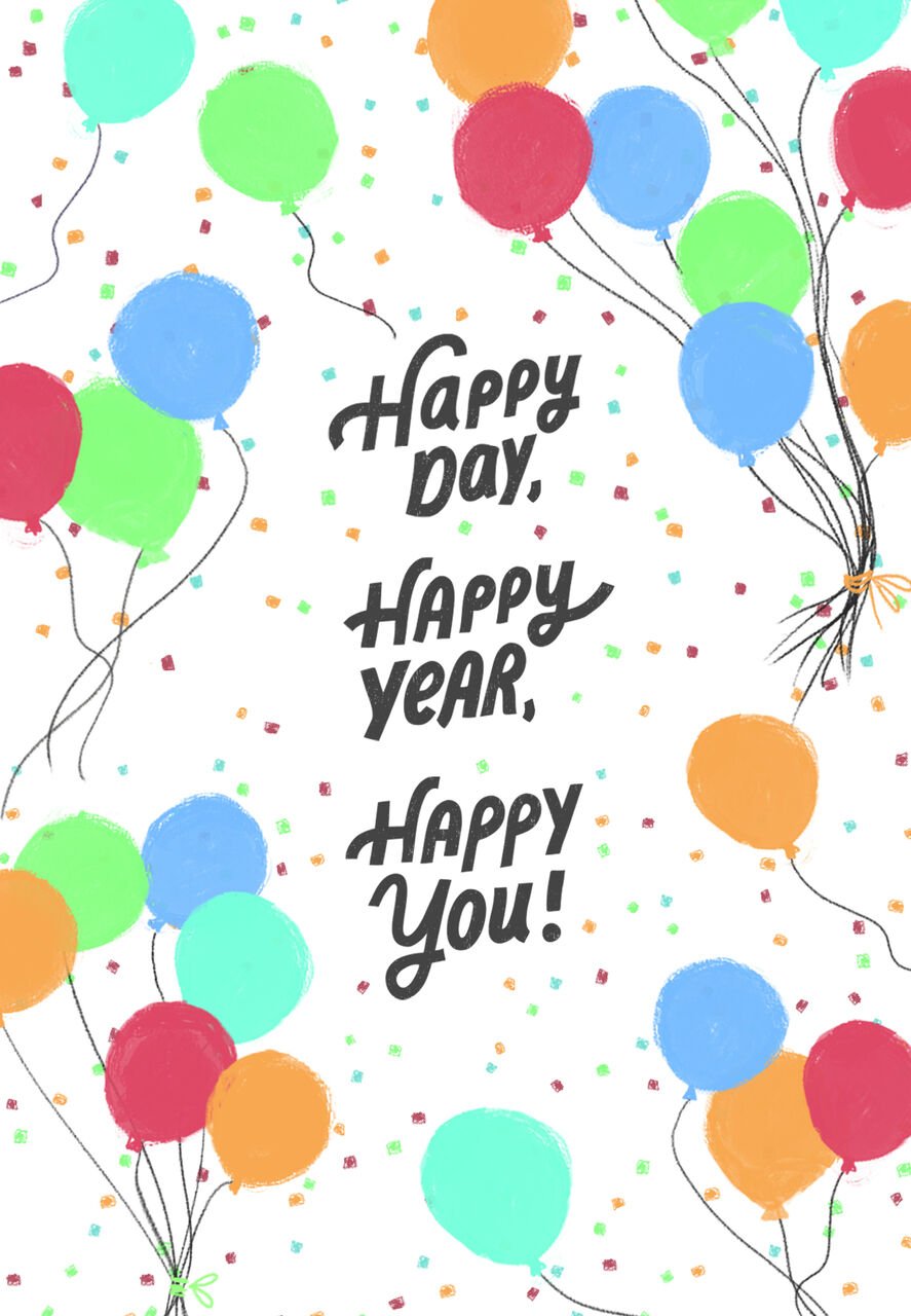 Confetti Balloons Birthday Card
