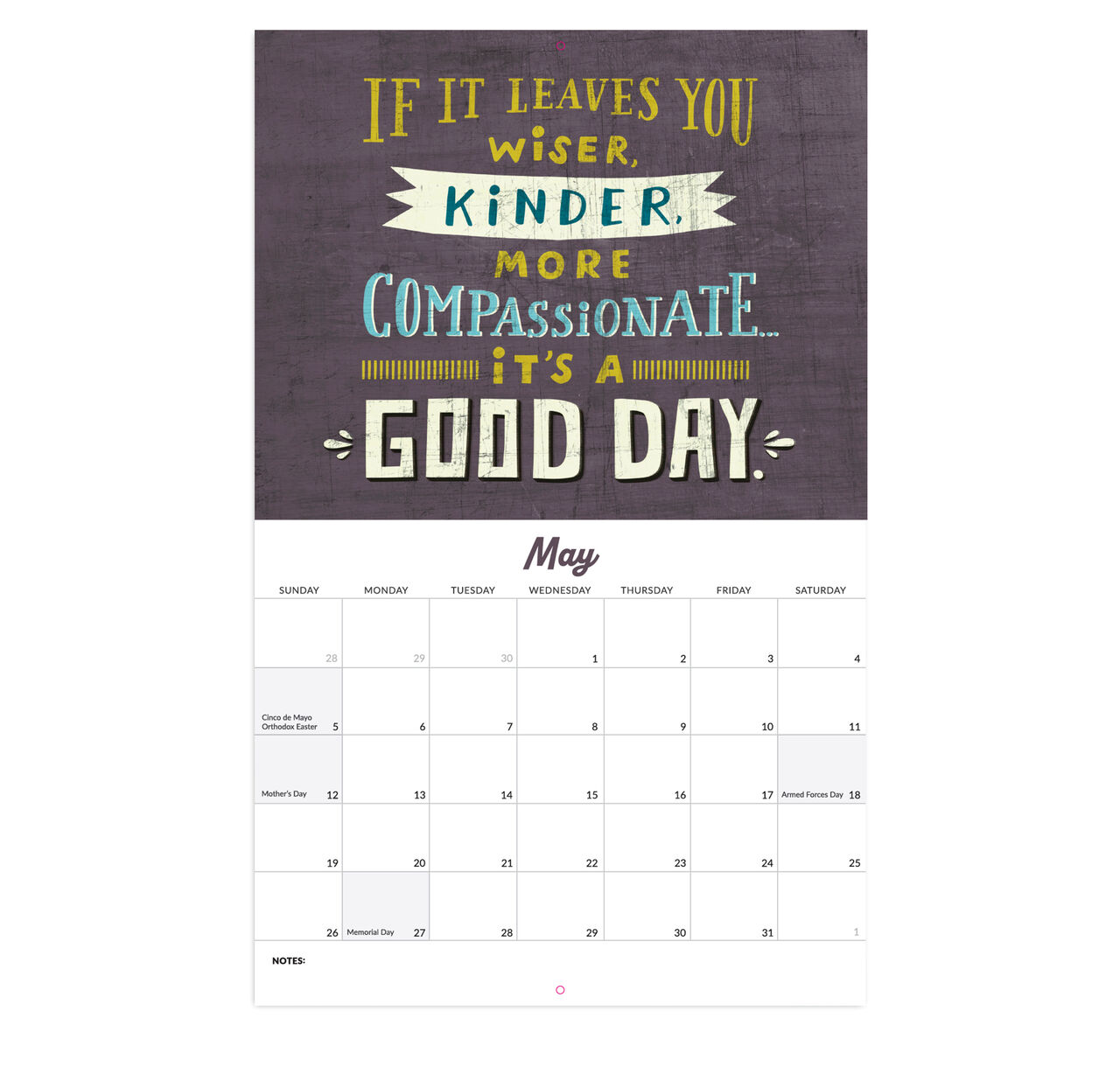 Motivational Quotes Calendar, Weeks Life Calendar