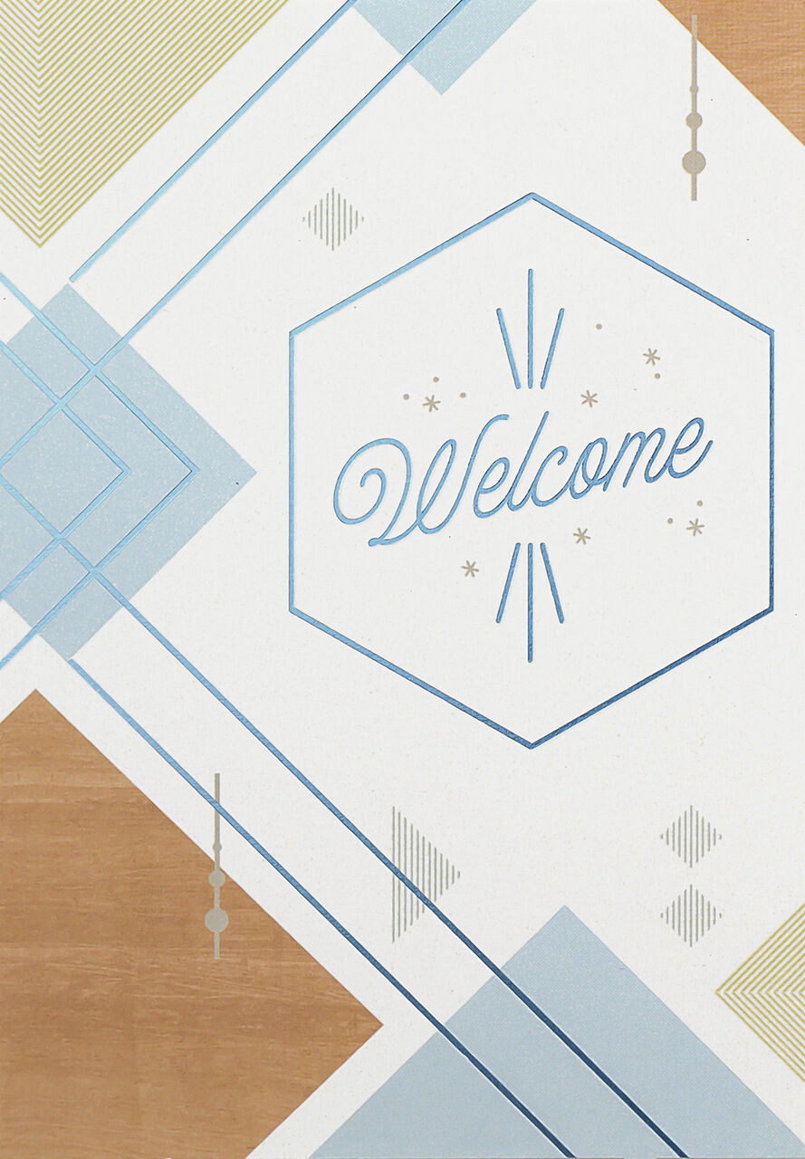Geometric Pattern Elevated Welcome Card