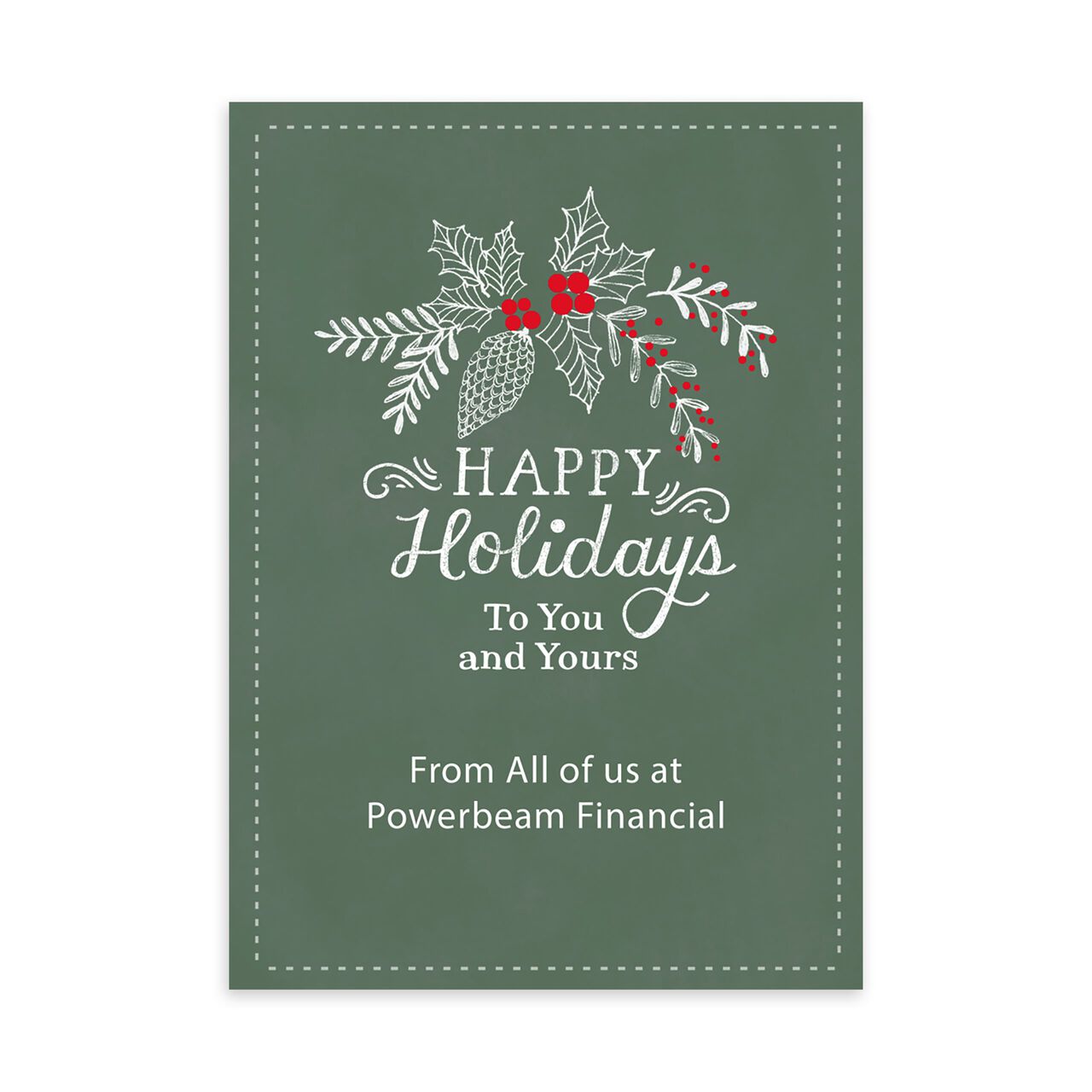 Chalk Holly Customizable Holiday Card image number 0