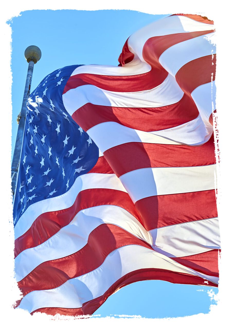 Bright American Flag Patriotic Card