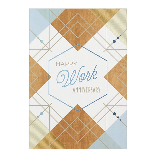 Geometric Pattern Elevated Work Anniversary Card
