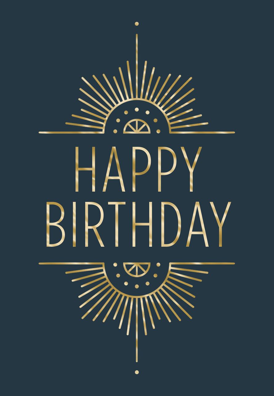 Executive Style Art Deco Happy Birthday Card