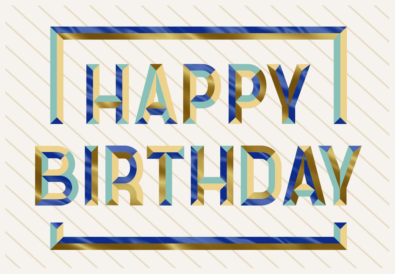 Embossed Birthday Stripes Premium Birthday Card