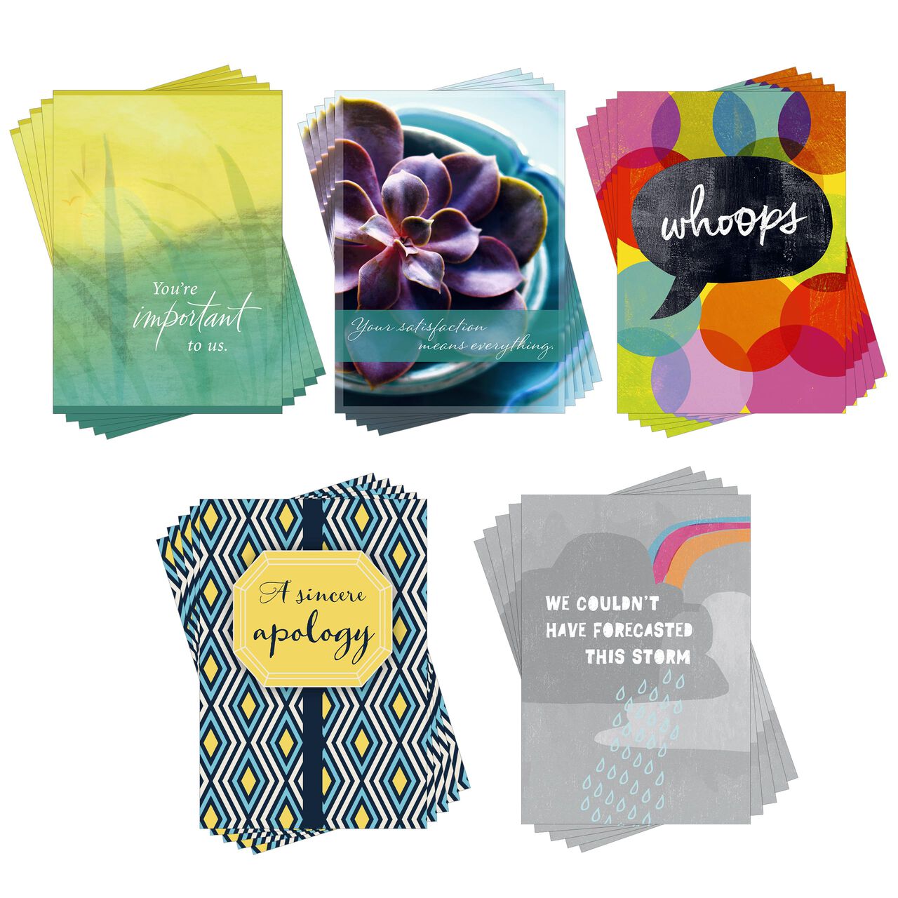 Sincere Sorry Assorted Apology Cards 25 Pack image number 0