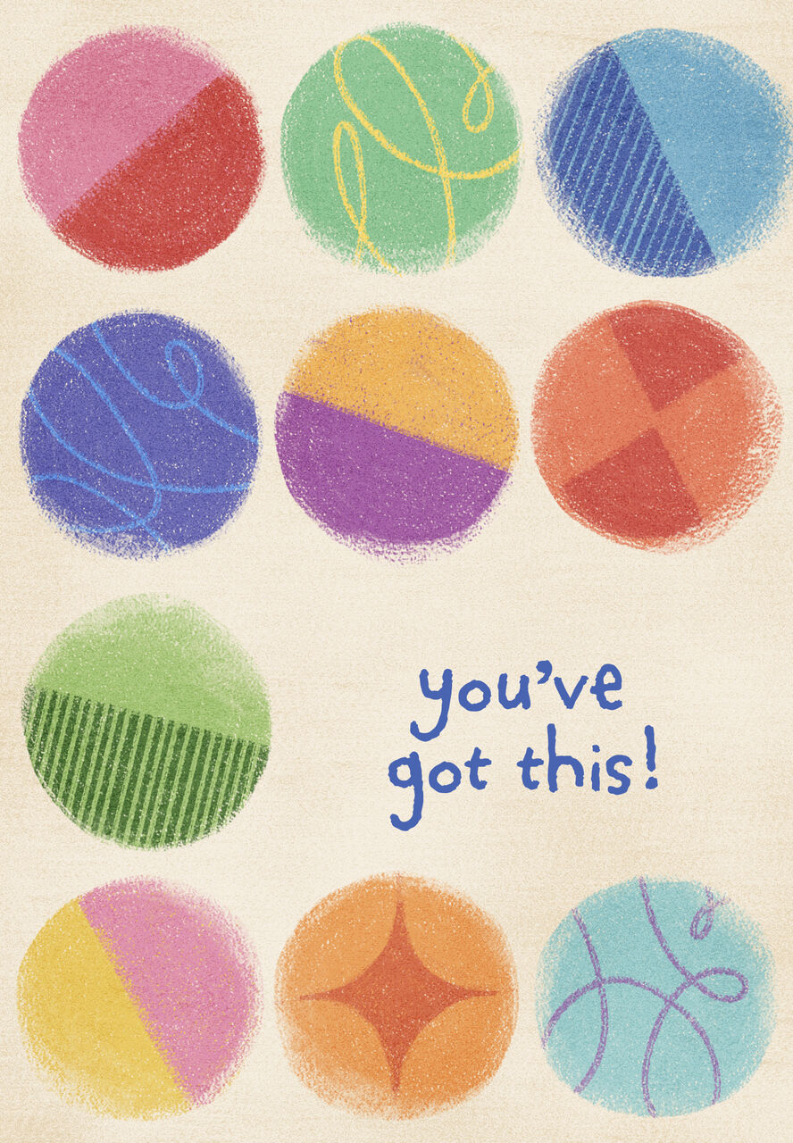 Colorful Textured Circles Encouragement Card