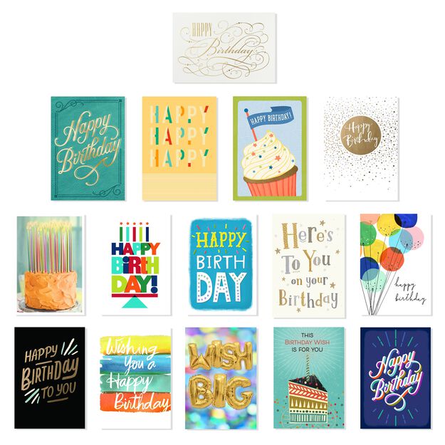 Classic & Casual Assorted Birthday Cards 75 Pack