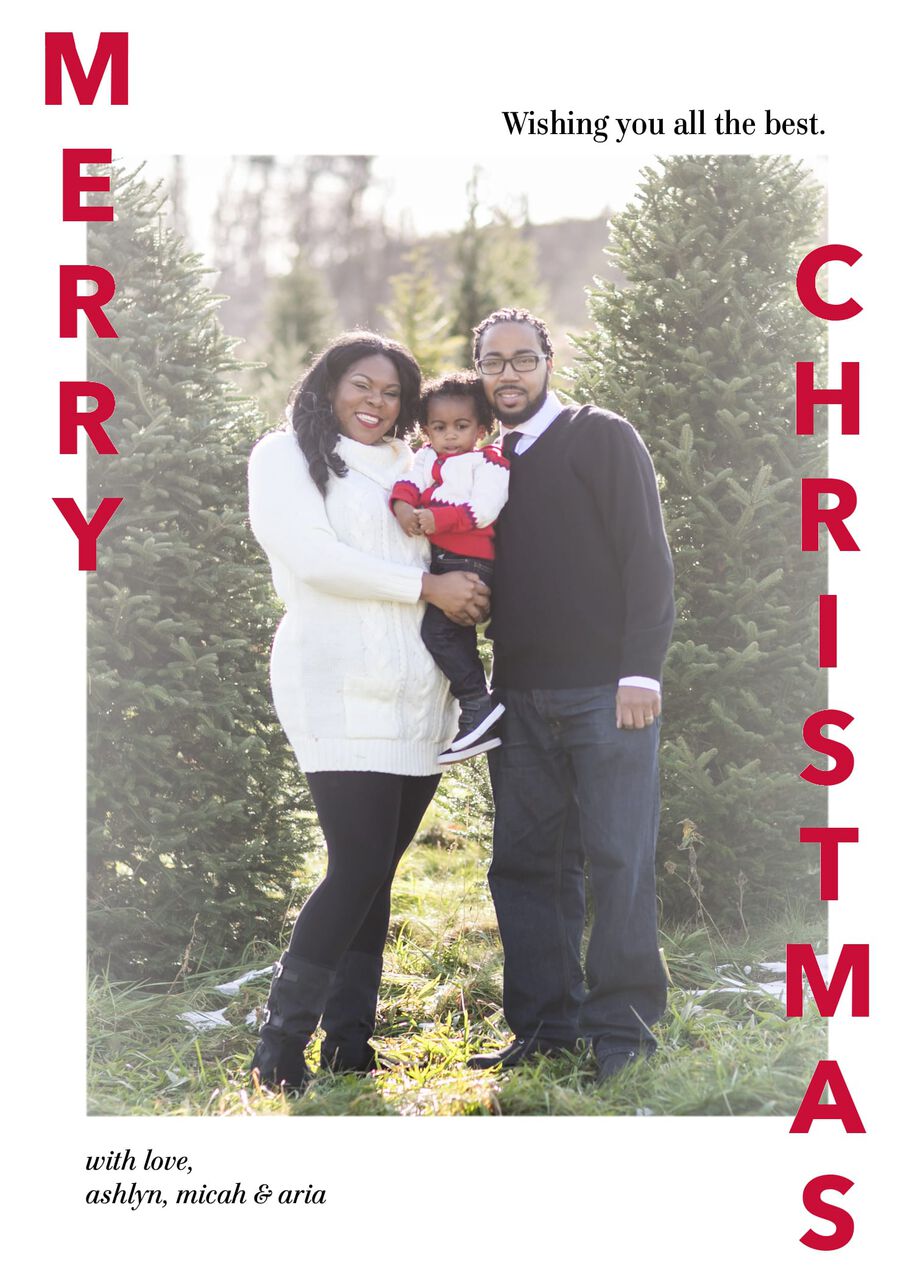 Simply Red Letters Merry Christmas Photo Card