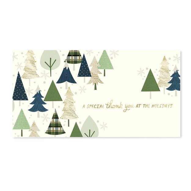 Special Thank You Festive Trees Holiday Money Holder