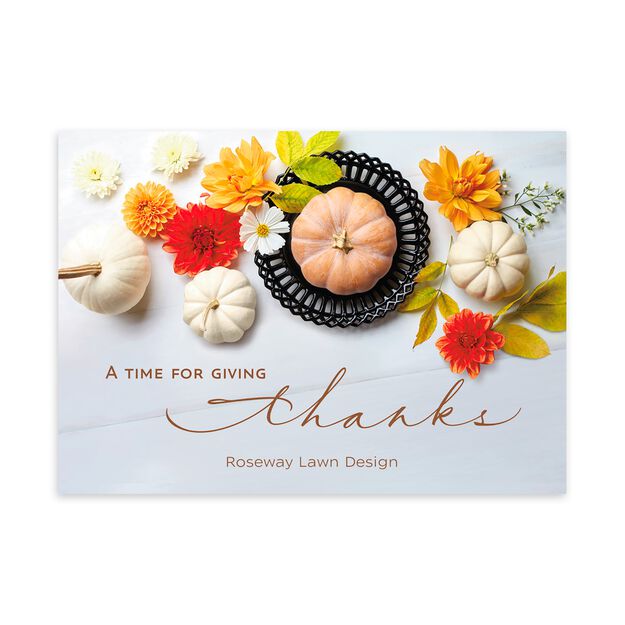Pumpkins Place Setting Customizable Thanksgiving Card