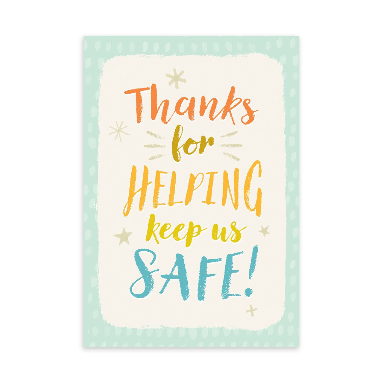 Helping Keep Us Safe Safety Thank You Card Hallmark Business