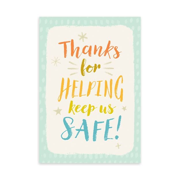 Helping Keep Us Safe Safety Thank You Card