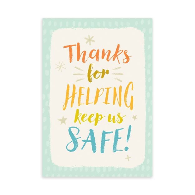 Helping Keep Us Safe Safety Thank You Card