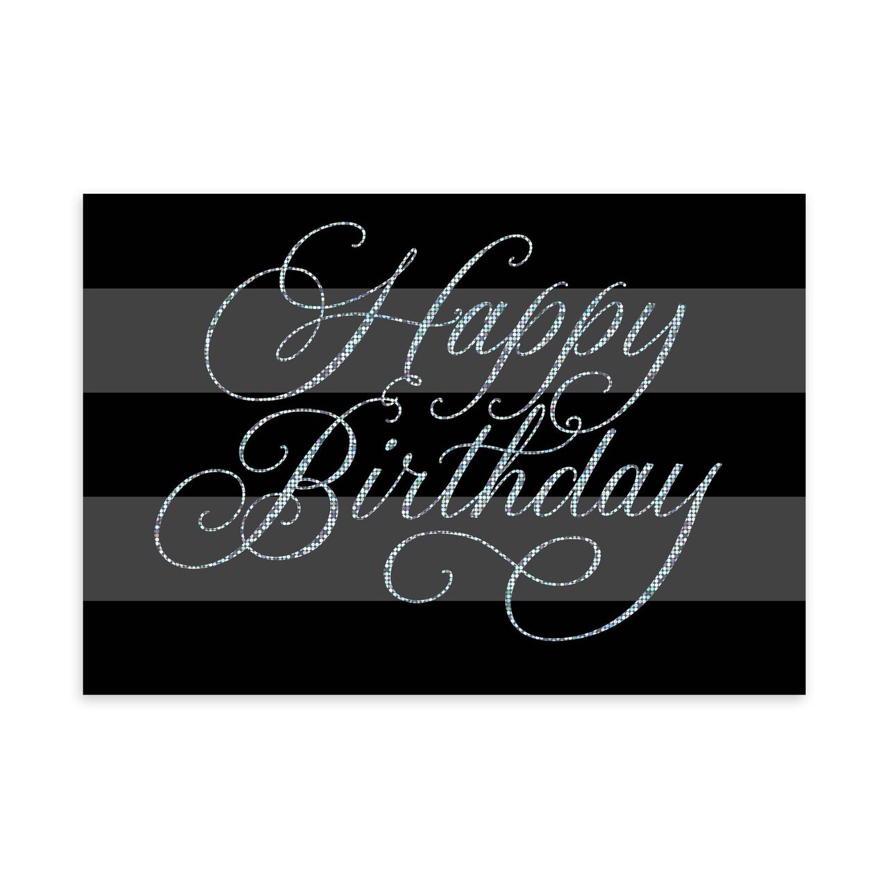 Silver Sparkle & Black Premium Birthday Card image number 0