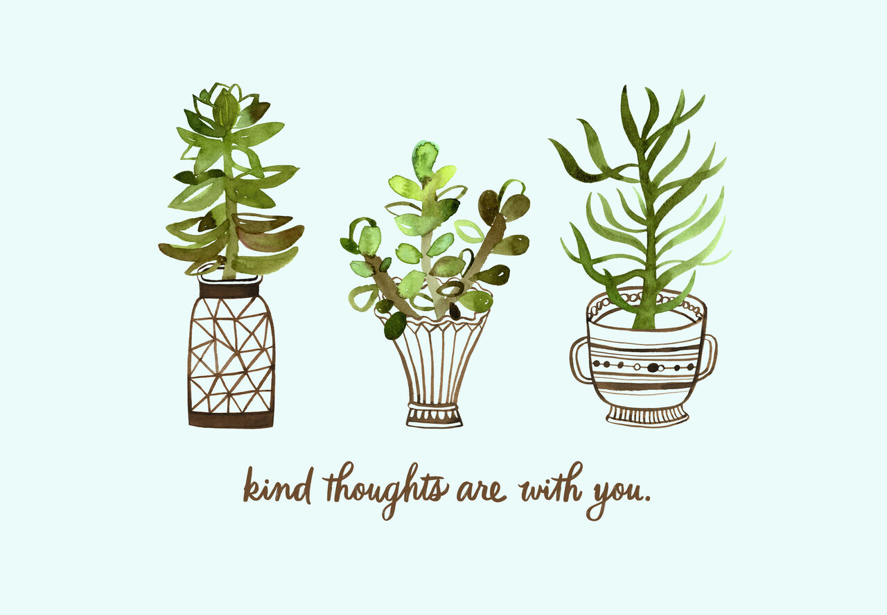 Plants in Pots Thinking of You Card