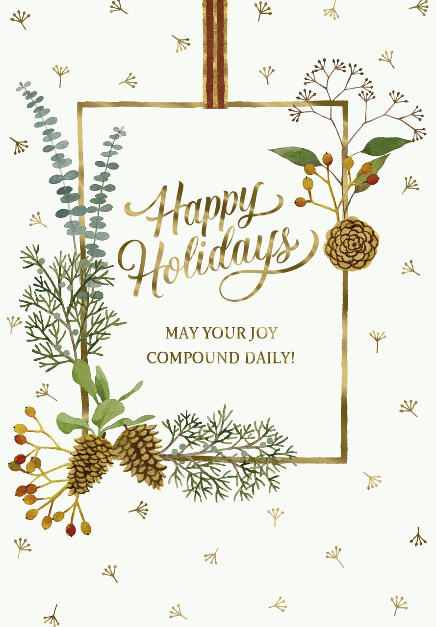 Joy Compounding Daily Winter Botanicals Holiday Card