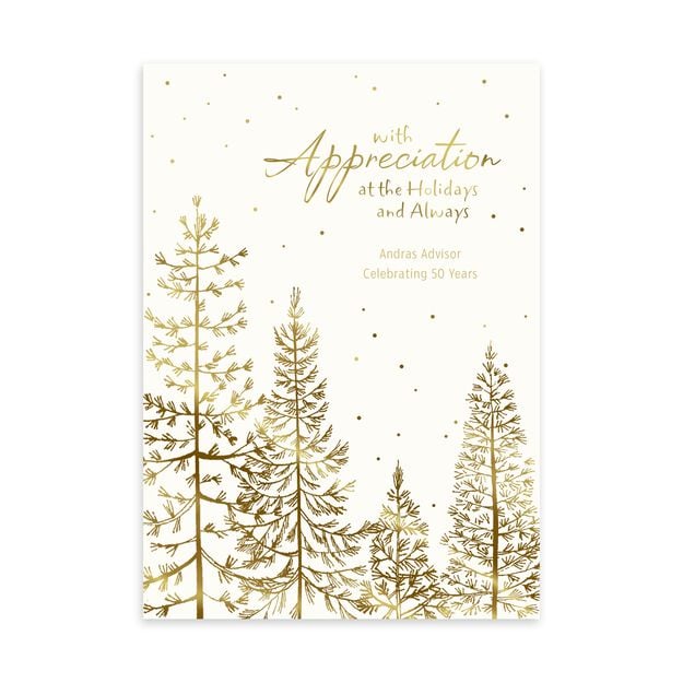 Glistening Pine Forest Customizable Holiday Card